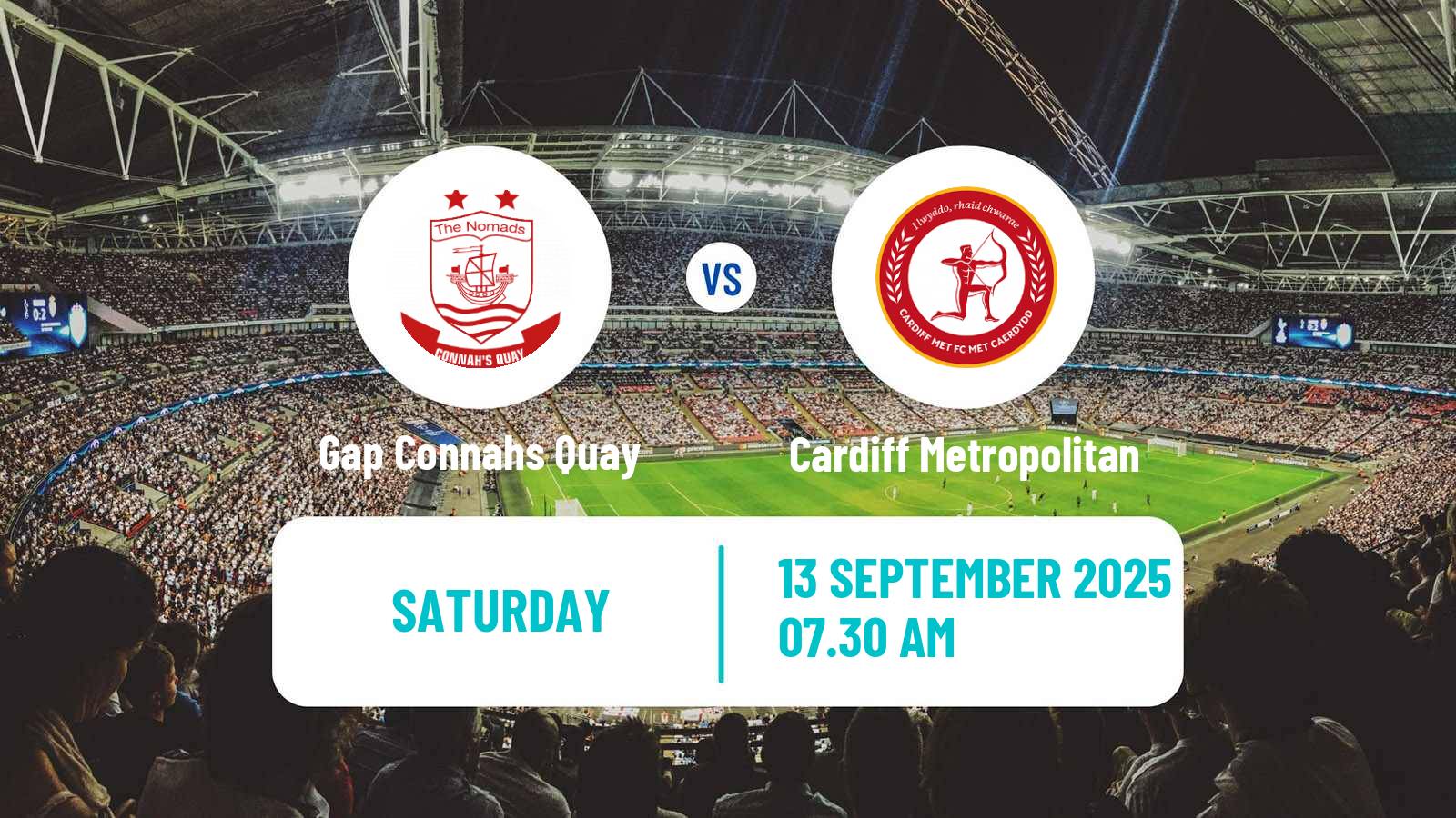 Football Welsh Cymru Premier Gap Connahs Quay - Cardiff Metropolitan