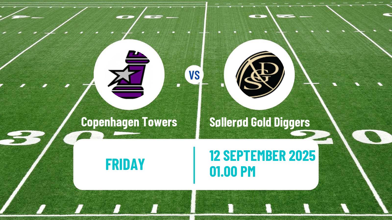 American football Danish National Ligaen American Football Copenhagen Towers - Søllerød Gold Diggers