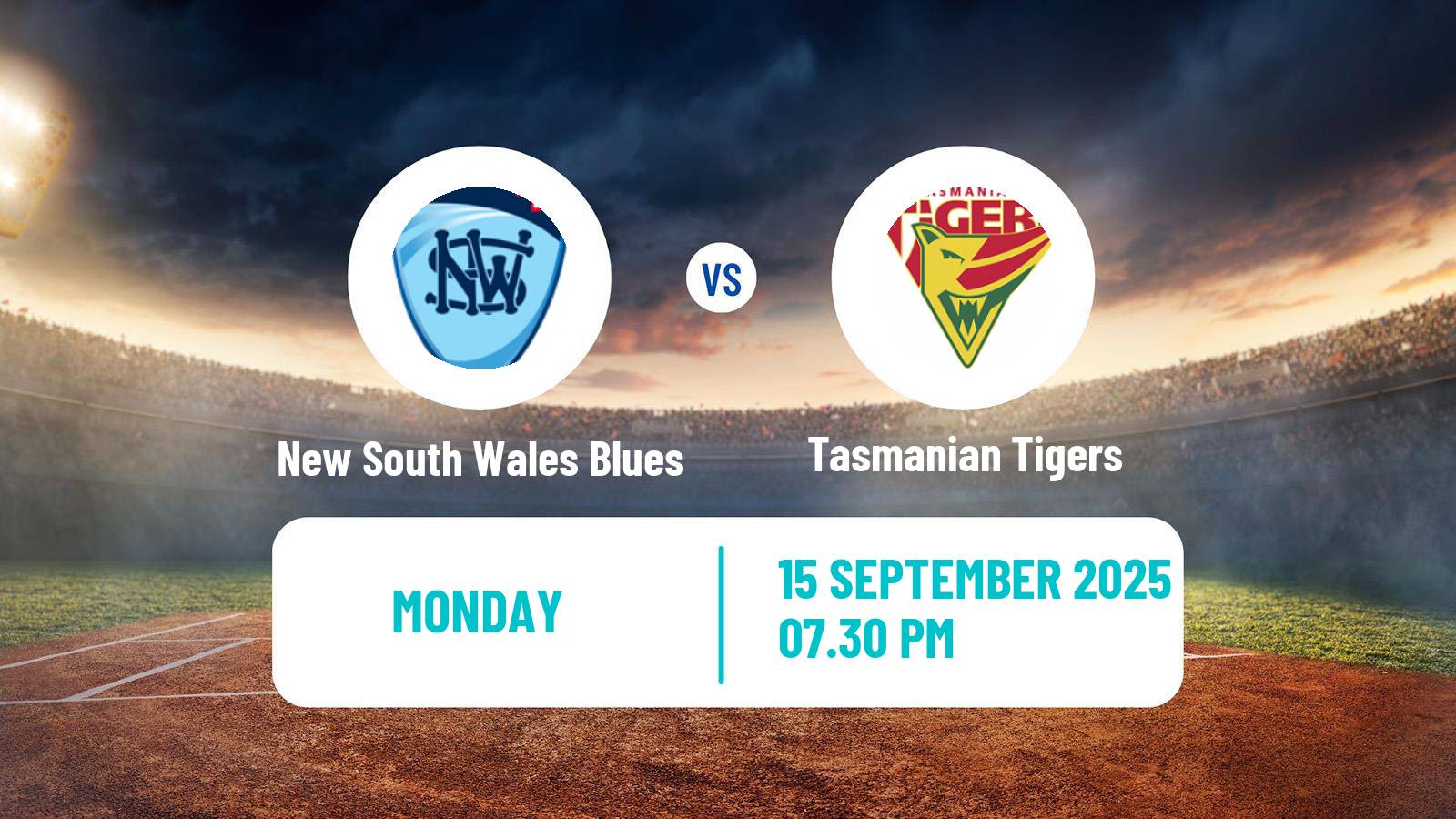 Cricket Australian One-Day Cup New South Wales Blues - Tasmanian Tigers
