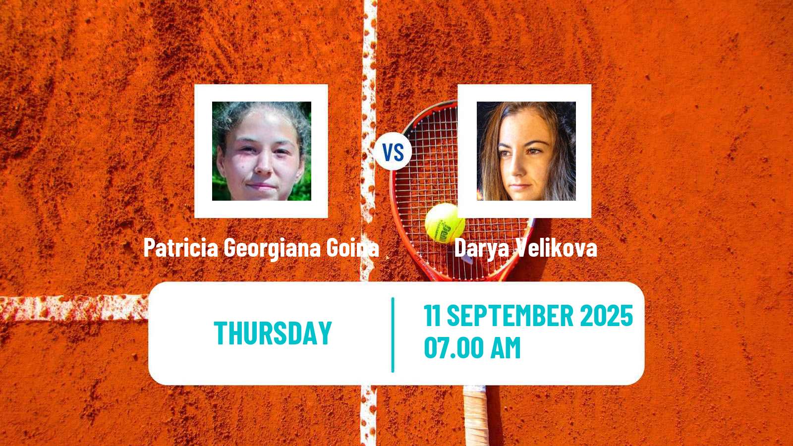 Tennis ITF W15 Kursumlijska Banja 15 Women Patricia Georgiana Goina - Darya Velikova