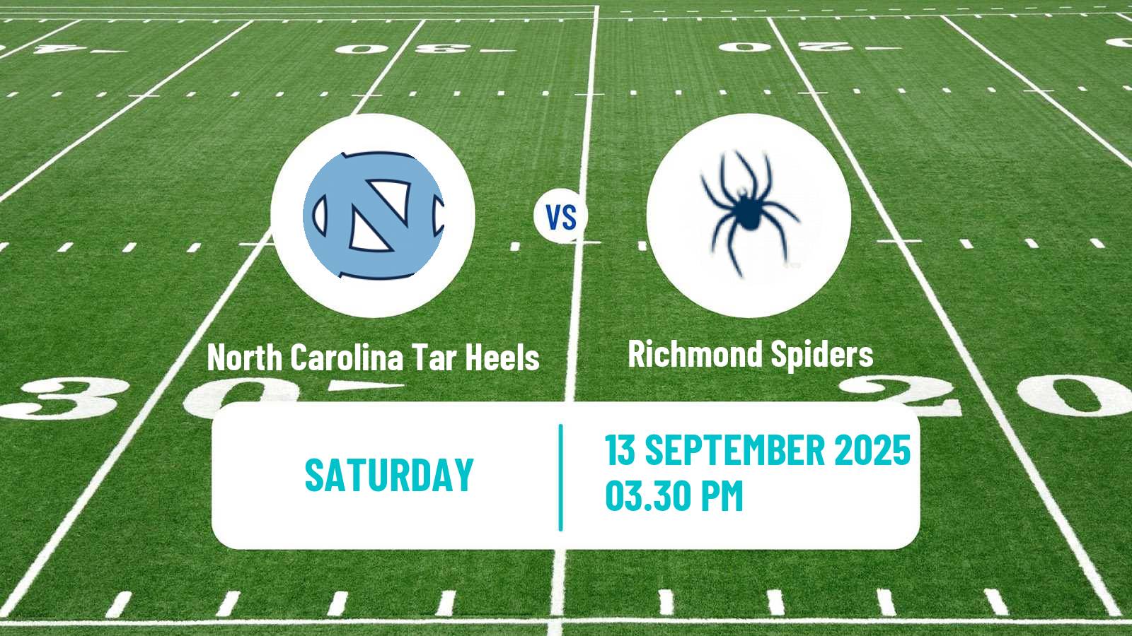 American football NCAA College Football North Carolina Tar Heels - Richmond Spiders
