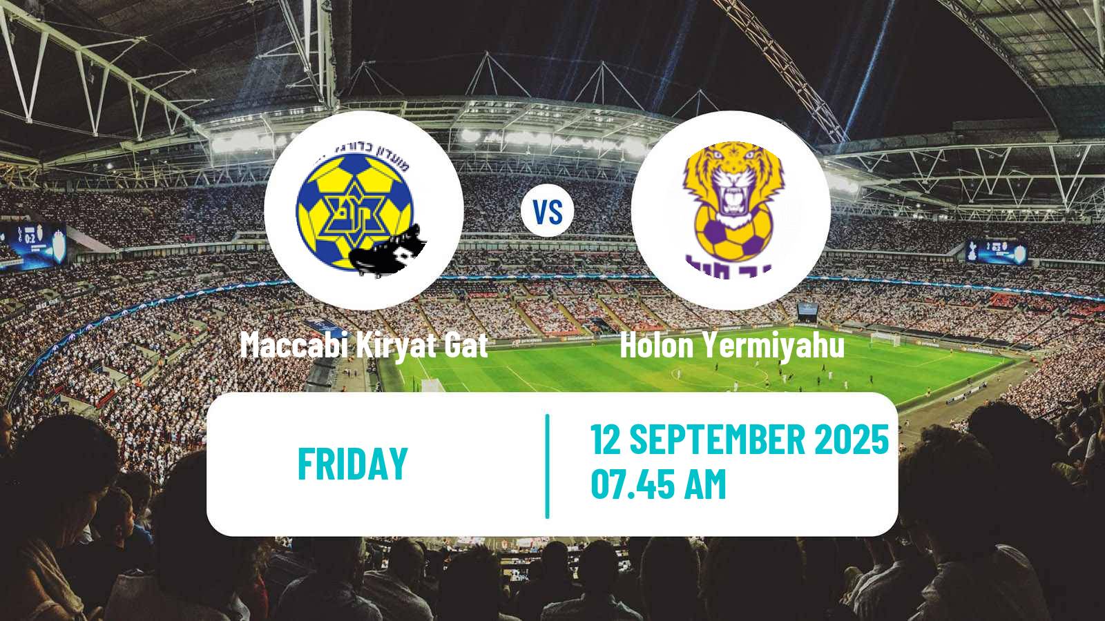Football Israeli Liga Alef South Maccabi Kiryat Gat - Holon Yermiyahu