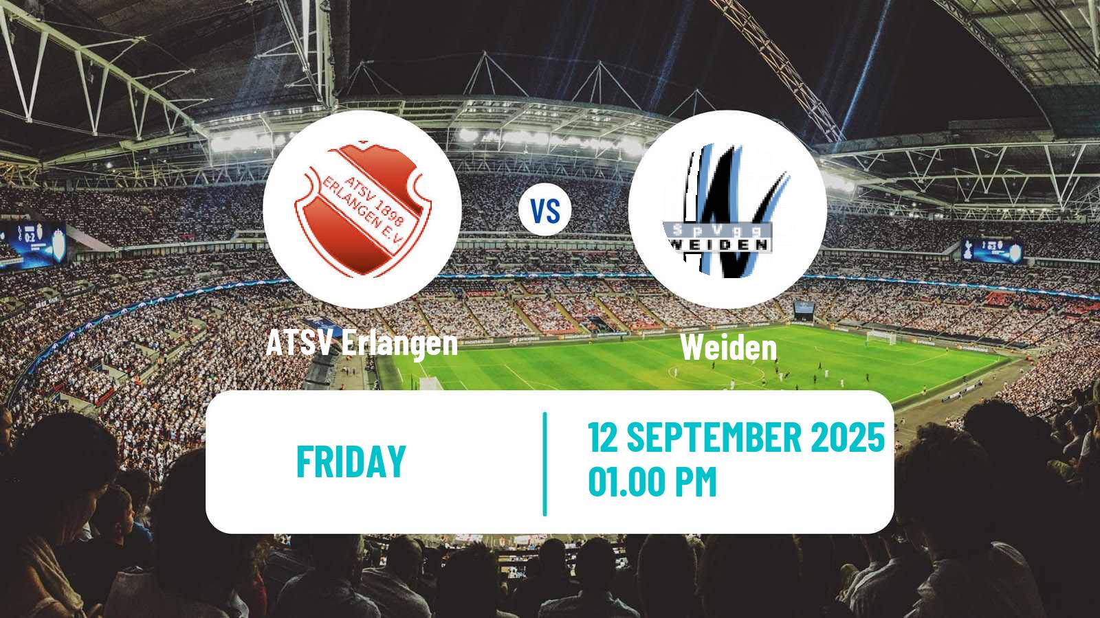 Football German Oberliga Bayern Nord ATSV Erlangen - Weiden