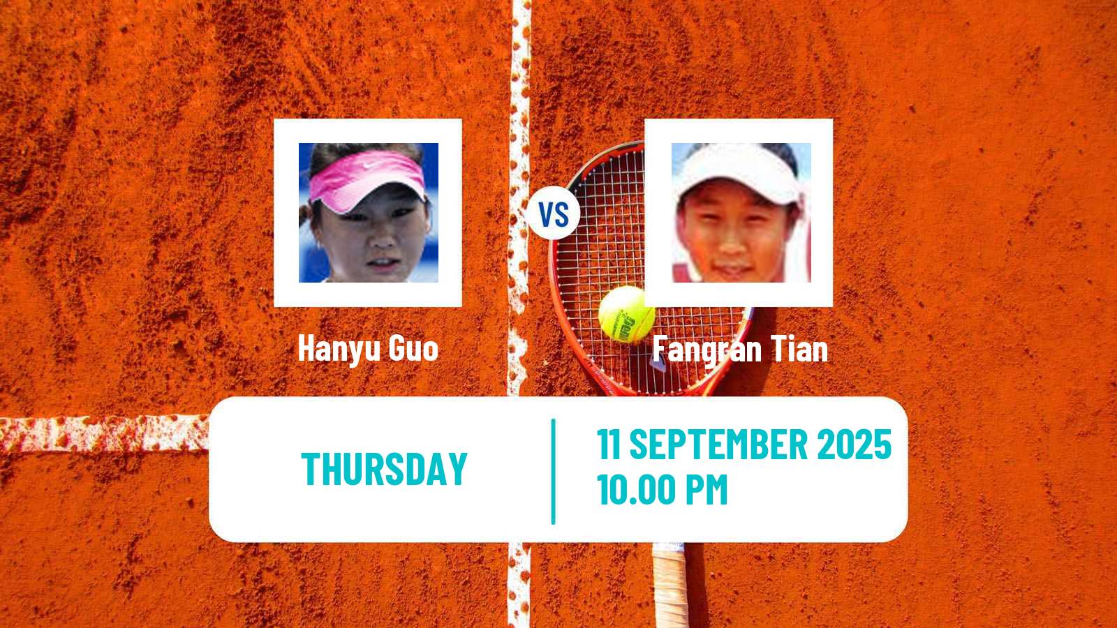 Tennis ITF W50 Guiyang Women Hanyu Guo - Fangran Tian