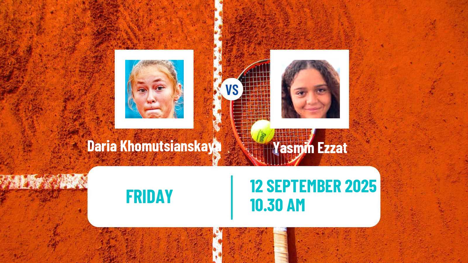 Tennis ITF W15 Hurghada 2 Women Daria Khomutsianskaya - Yasmin Ezzat