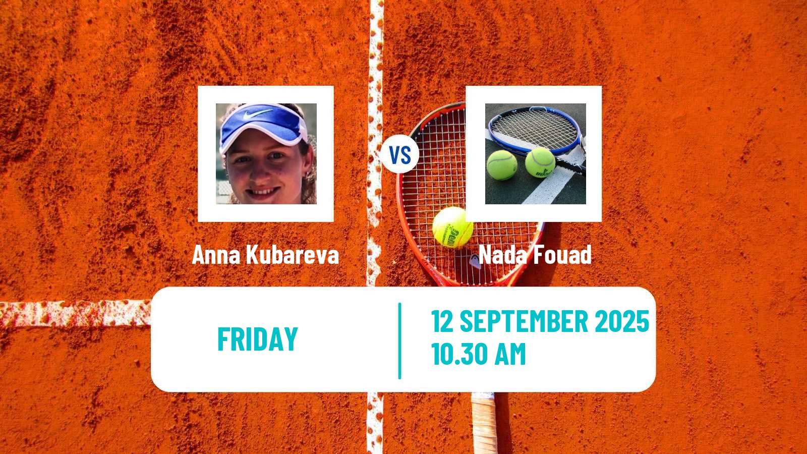 Tennis ITF W15 Hurghada 2 Women Anna Kubareva - Nada Fouad