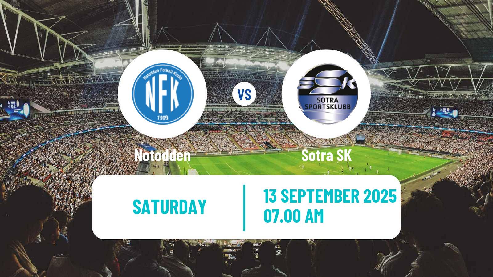 Football Norwegian Division 2 - Group 1 Notodden - Sotra