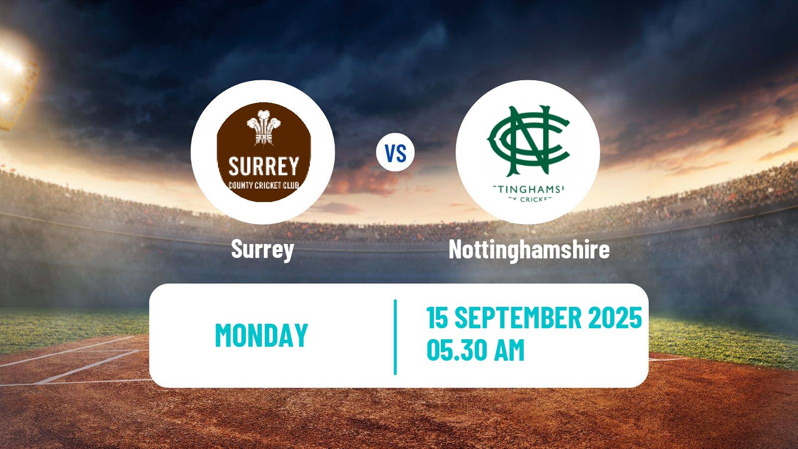 Cricket County Championship One Cricket Surrey - Nottinghamshire