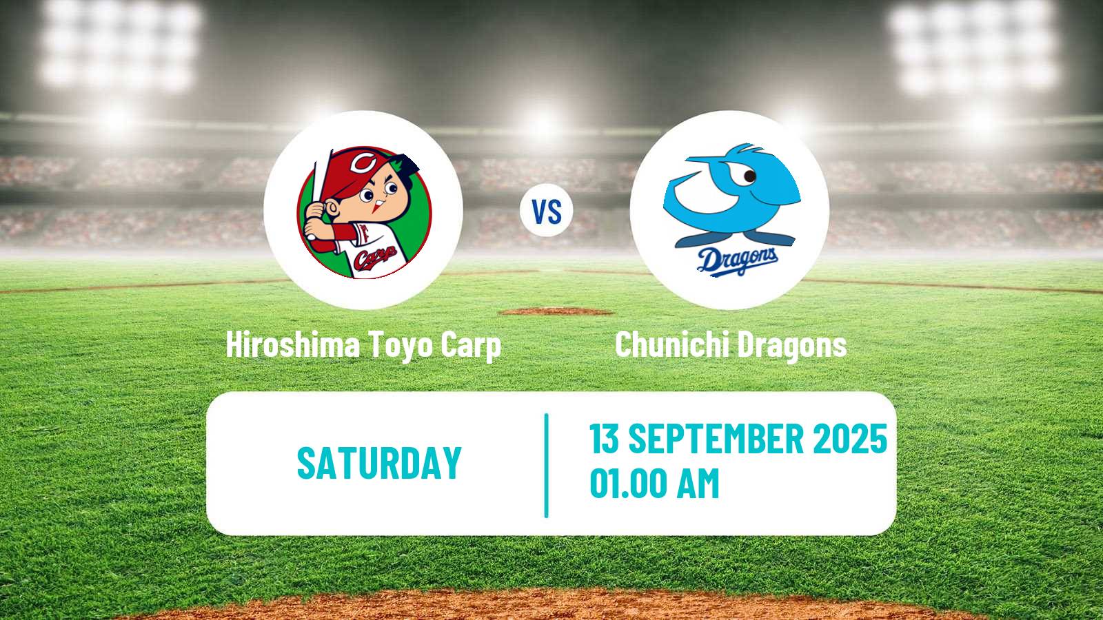 Baseball NPB Hiroshima Toyo Carp - Chunichi Dragons