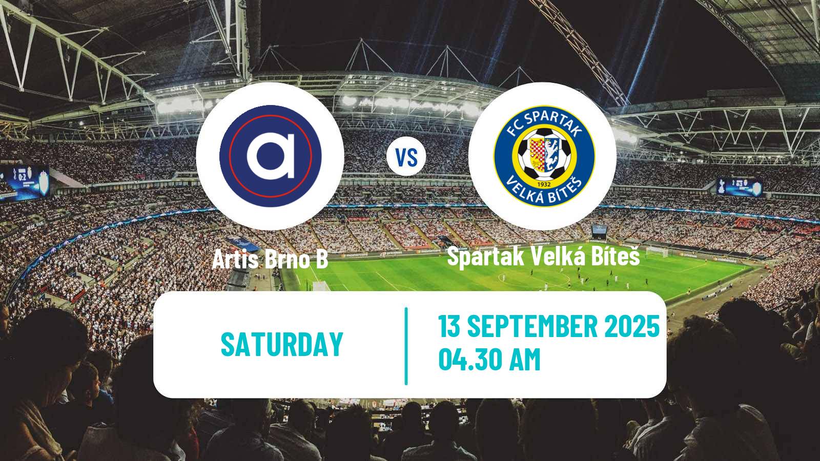 Football Czech Division D Artis Brno B - Spartak Velká Bíteš