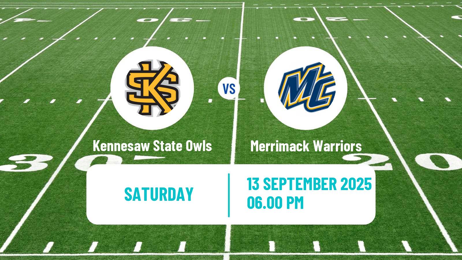 American football NCAA College Football Kennesaw State Owls - Merrimack Warriors