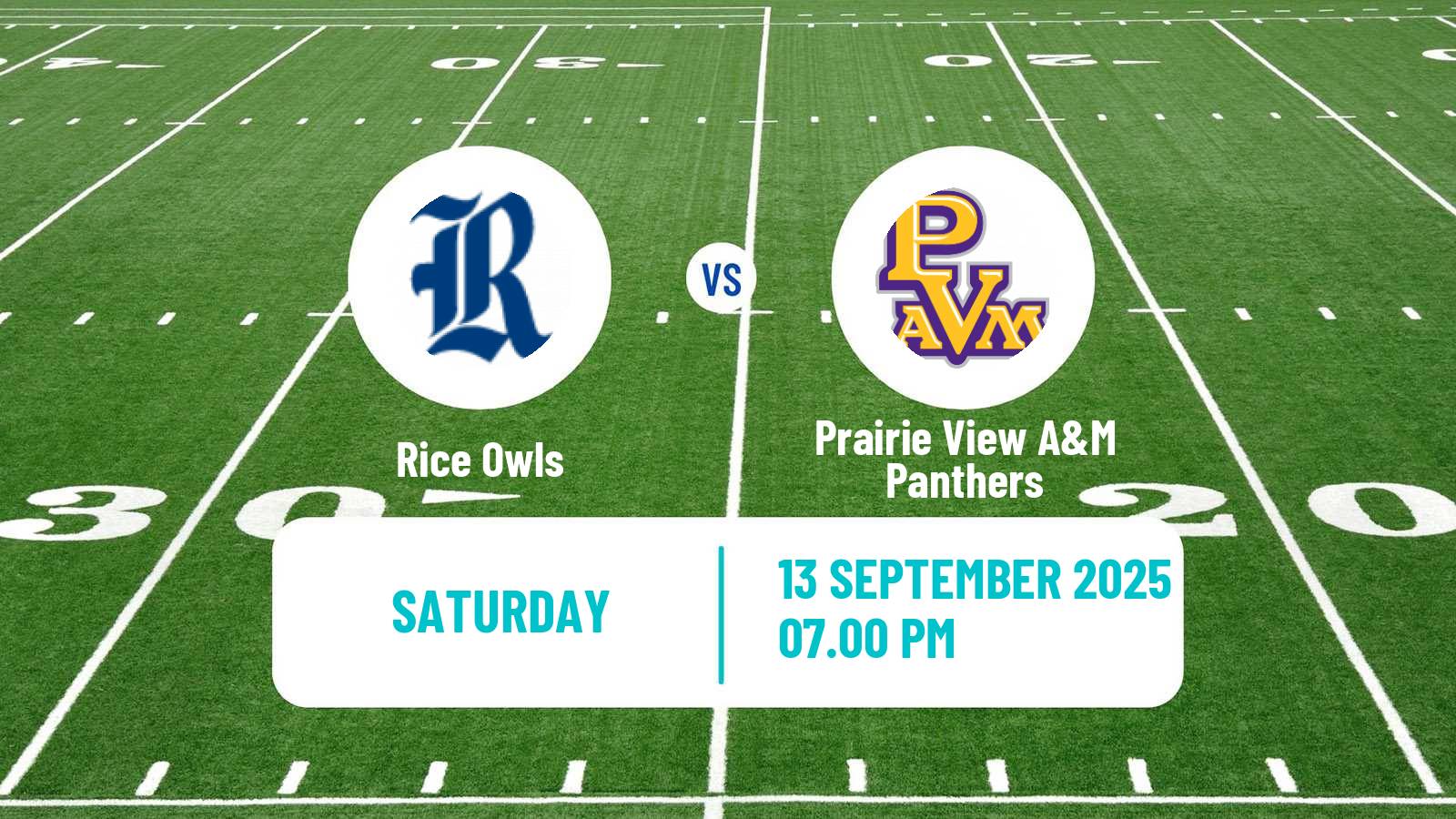 American football NCAA College Football Rice Owls - Prairie View A&M Panthers