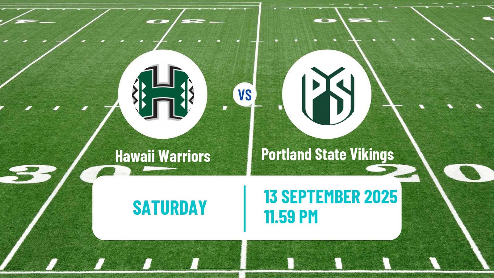 American football NCAA College Football Hawaii Warriors - Portland State Vikings
