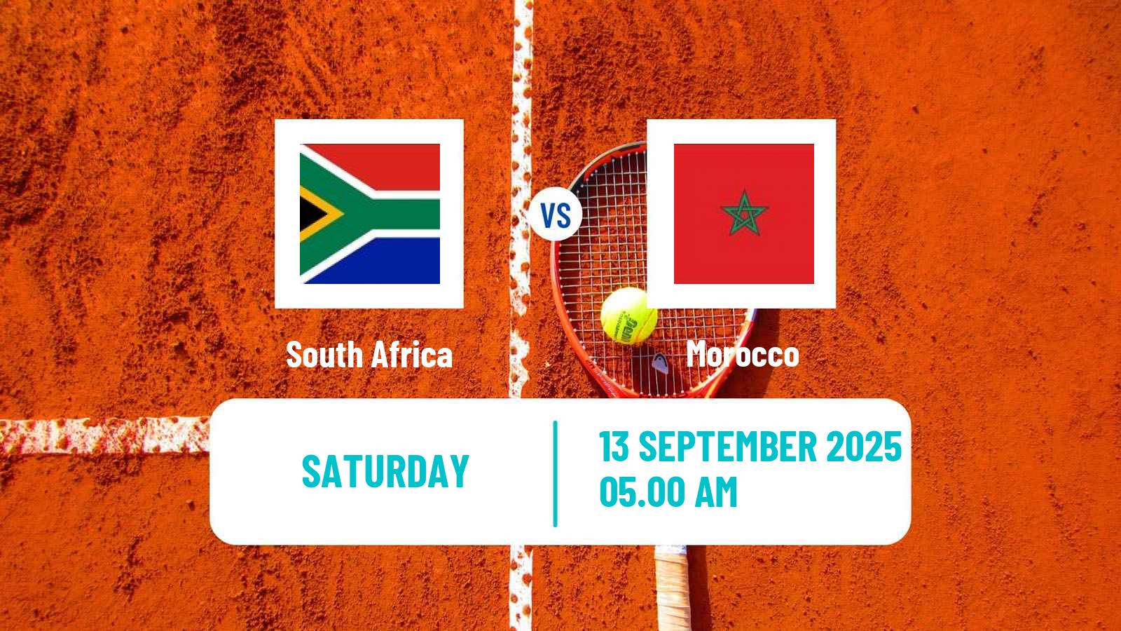 Tennis Davis Cup World Group II Teams South Africa - Morocco