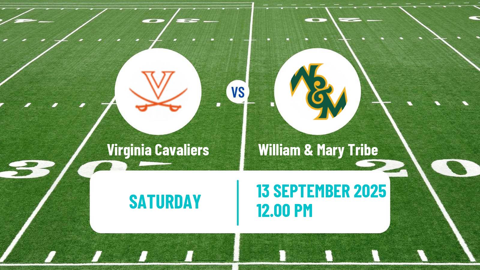 American football NCAA College Football Virginia Cavaliers - William & Mary Tribe