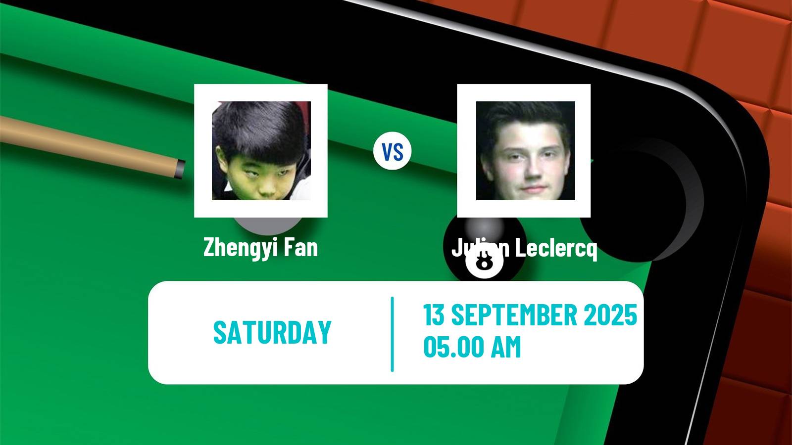 Snooker English Open Zhengyi Fan - Julien Leclercq
