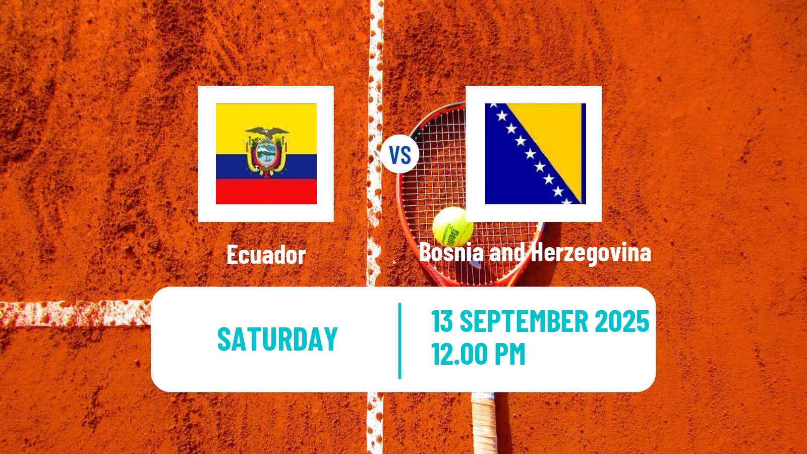 Tennis Davis Cup World Group I Teams Ecuador - Bosnia and Herzegovina