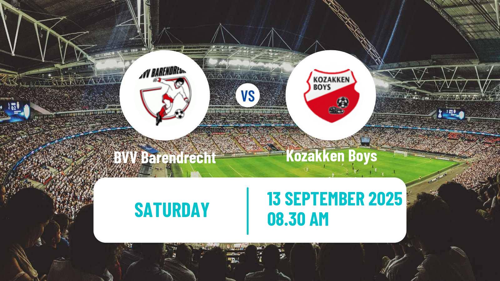 Football Dutch Tweede Divisie BVV Barendrecht - Kozakken Boys