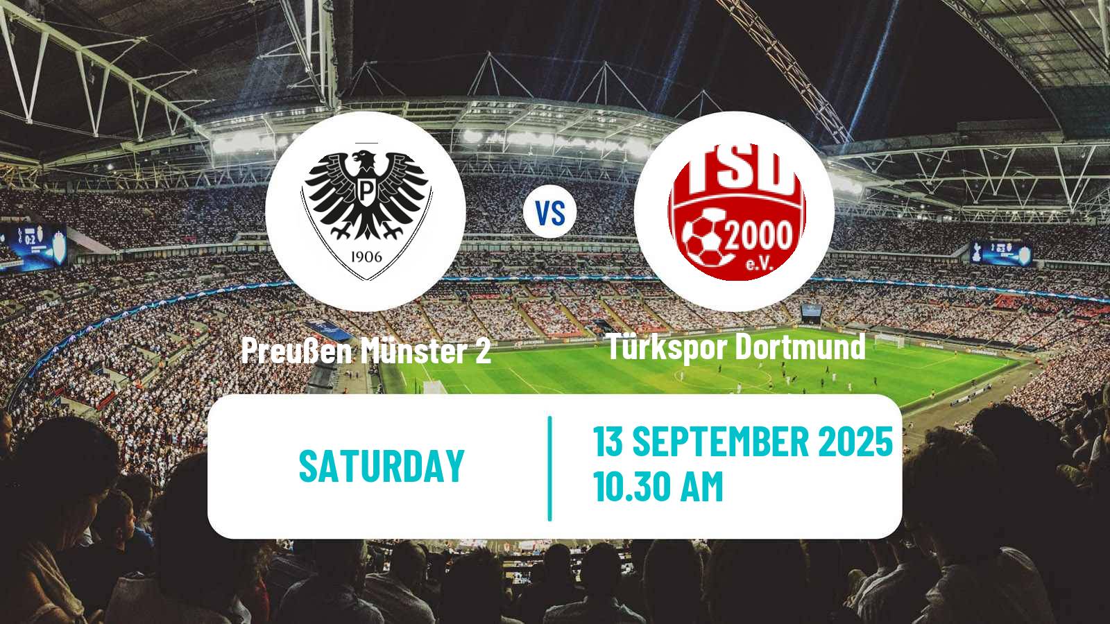 Football German Oberliga Westfalen Preußen Münster 2 - Türkspor Dortmund