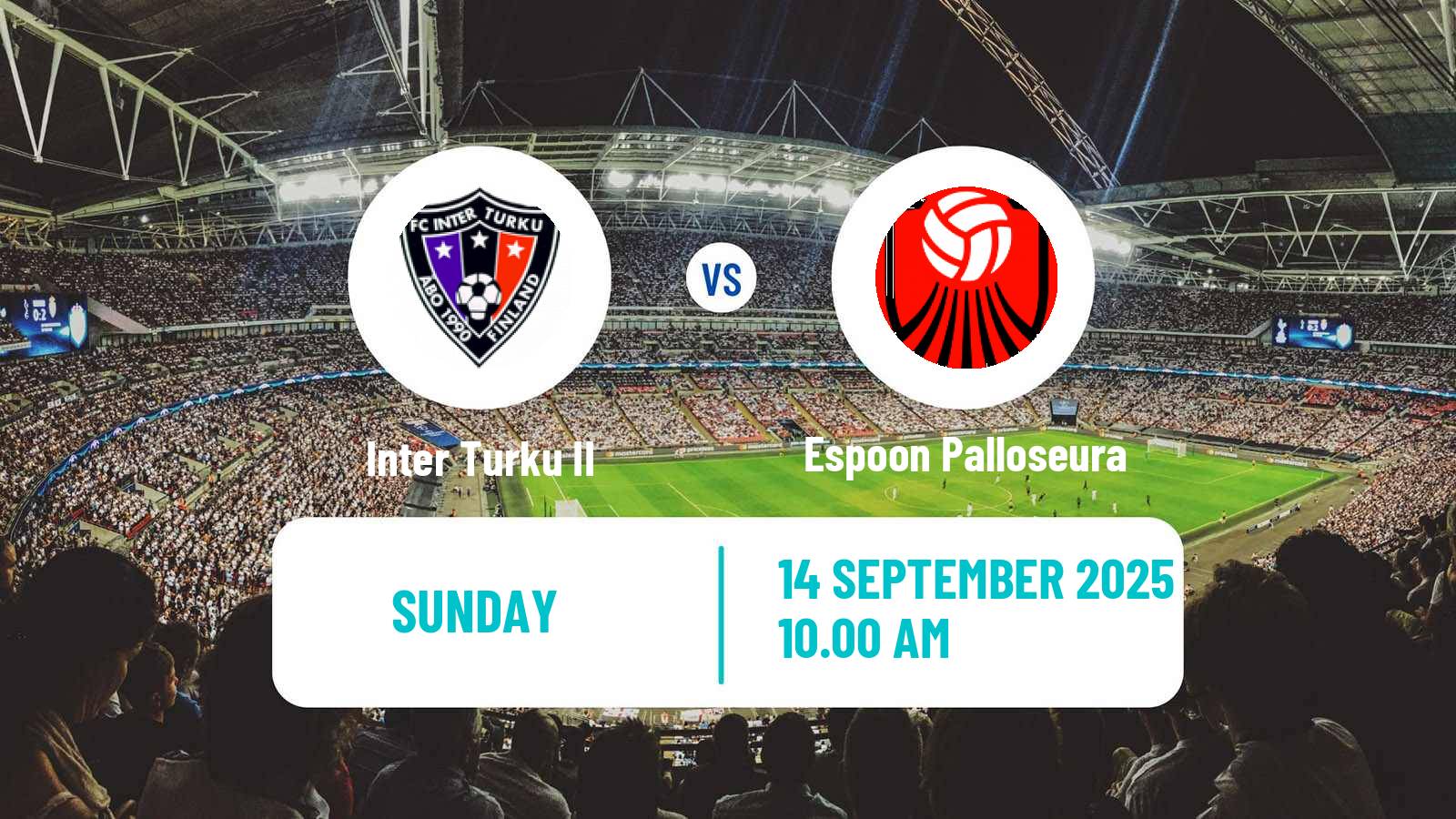 Football Finnish Ykkonen Inter Turku II - Espoon Palloseura