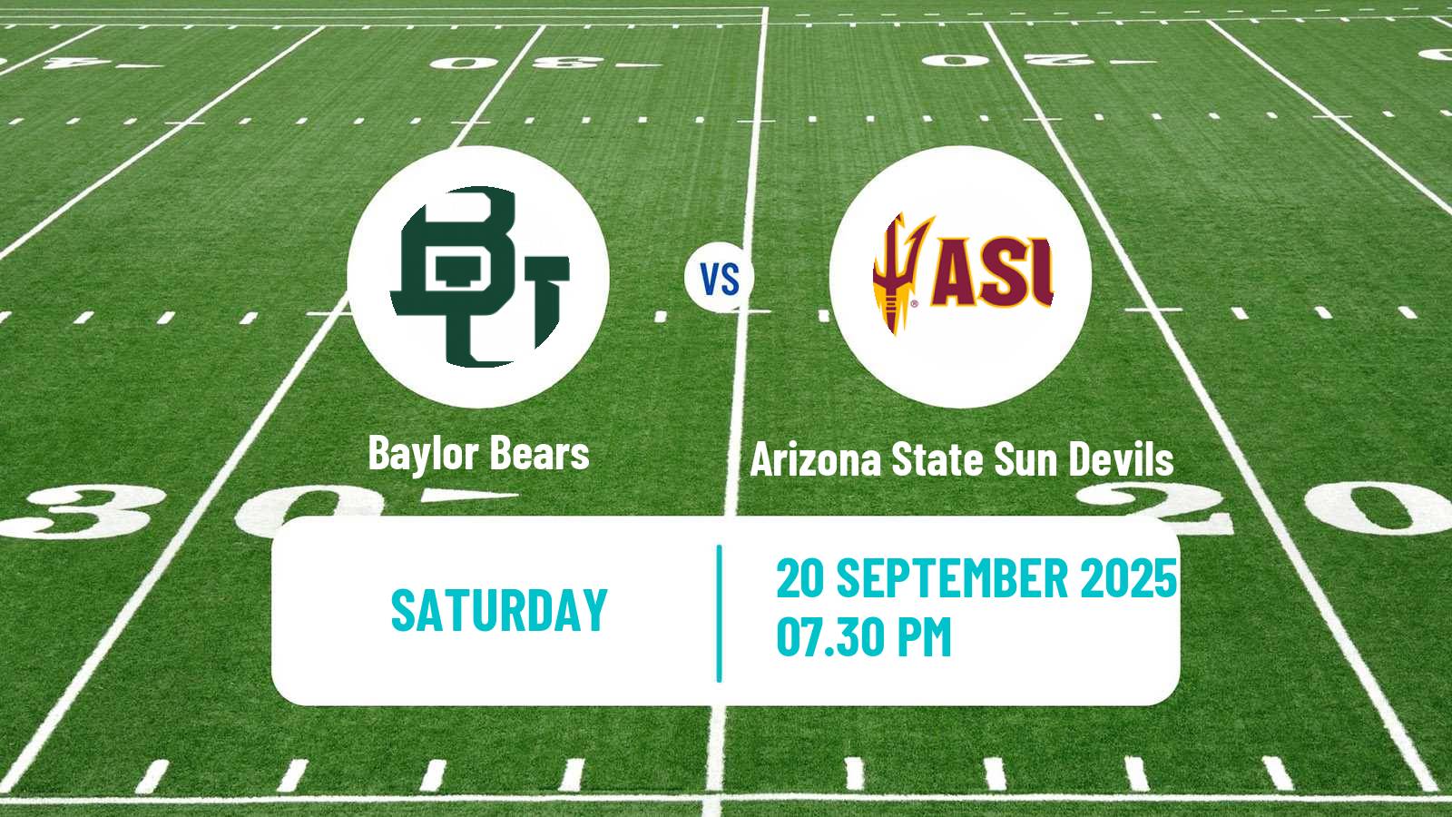 American football NCAA College Football Baylor Bears - Arizona State Sun Devils