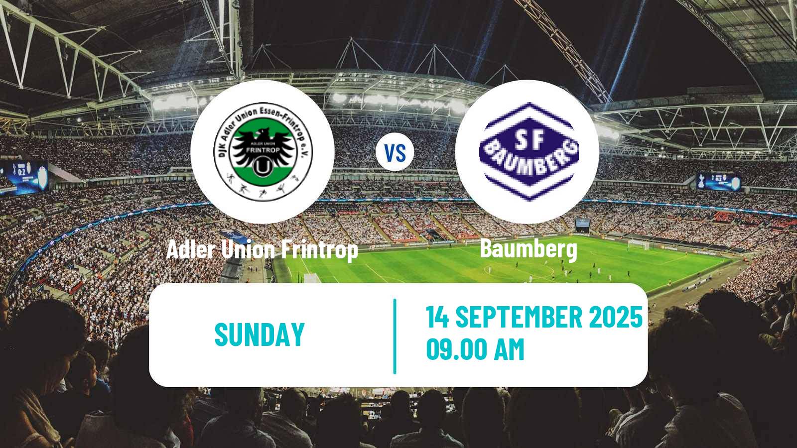 Football German Oberliga Niederrhein Adler Union Frintrop - Baumberg