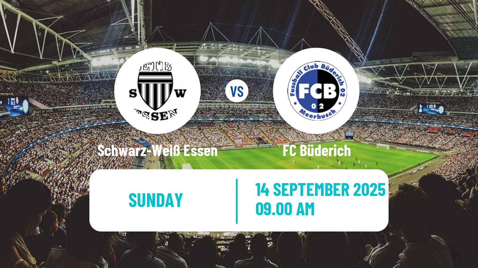 Football German Oberliga Niederrhein Schwarz-Weiß Essen - Büderich