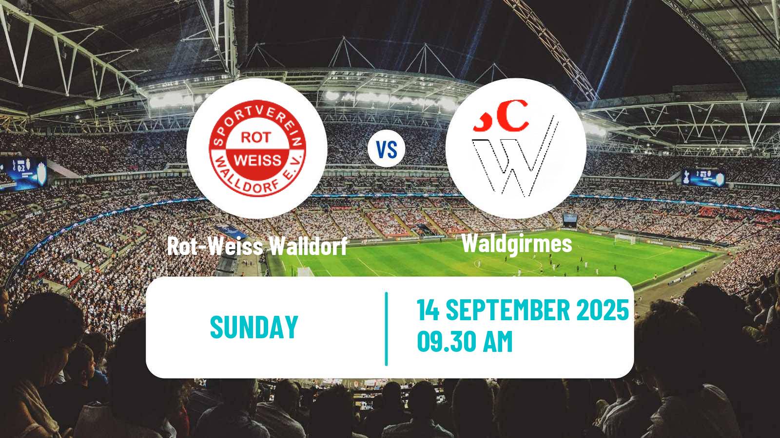 Football German Oberliga Hessen Rot-Weiss Walldorf - Waldgirmes