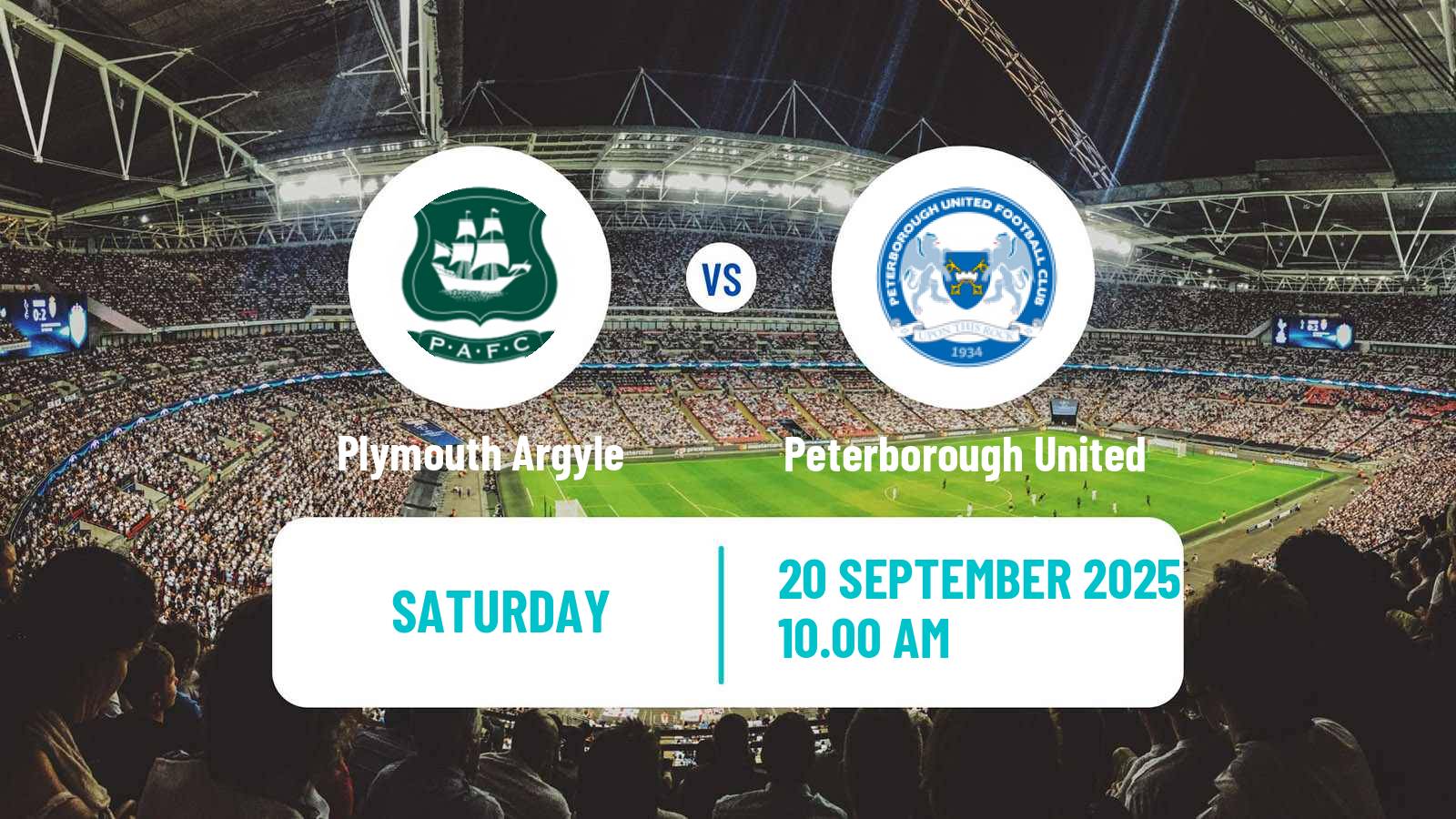 Football English League One Plymouth Argyle - Peterborough United