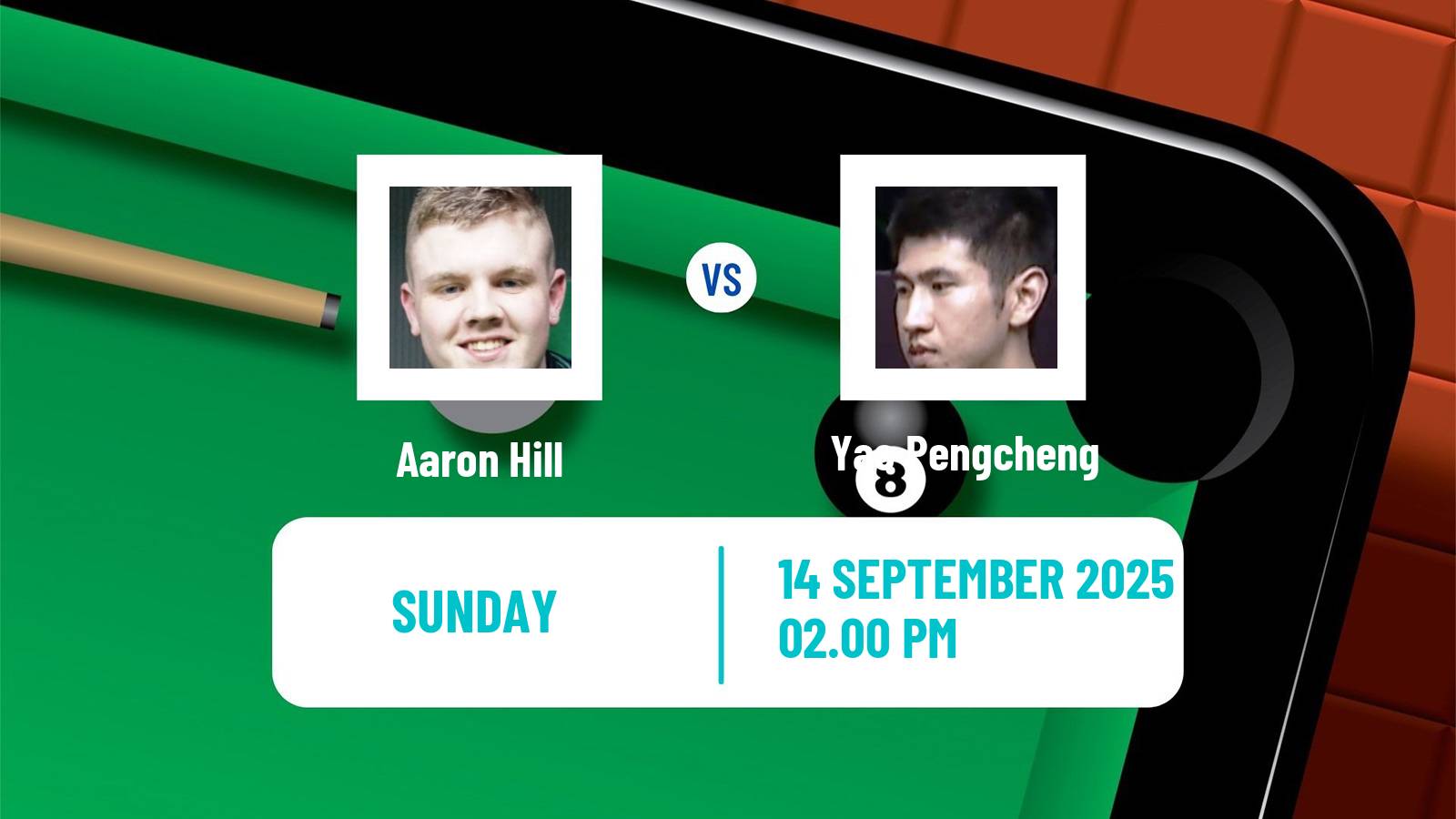Snooker English Open Aaron Hill - Yao Pengcheng