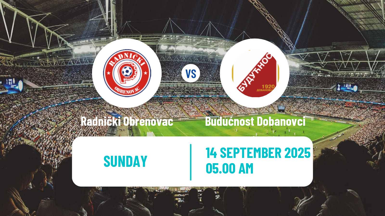 Football Serbian Srpska Liga - Belgrade Radnički Obrenovac - Budućnost Dobanovci