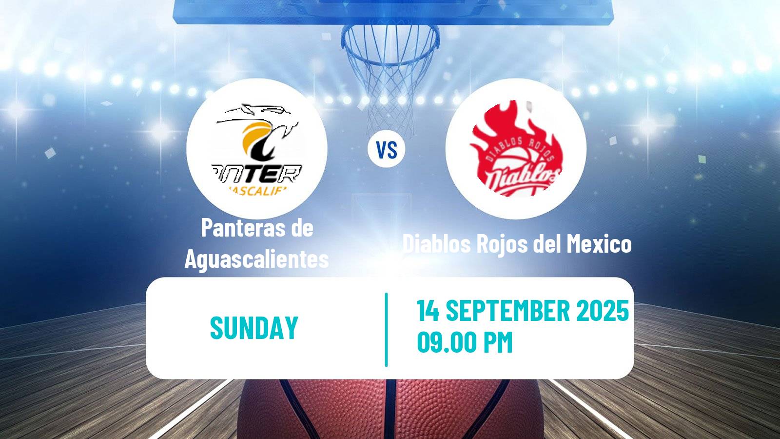 Basketball Mexican LNBP Panteras de Aguascalientes - Diablos Rojos del Mexico