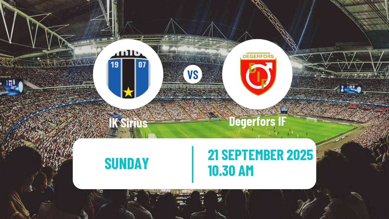 Football Swedish Allsvenskan Sirius - Degerfors