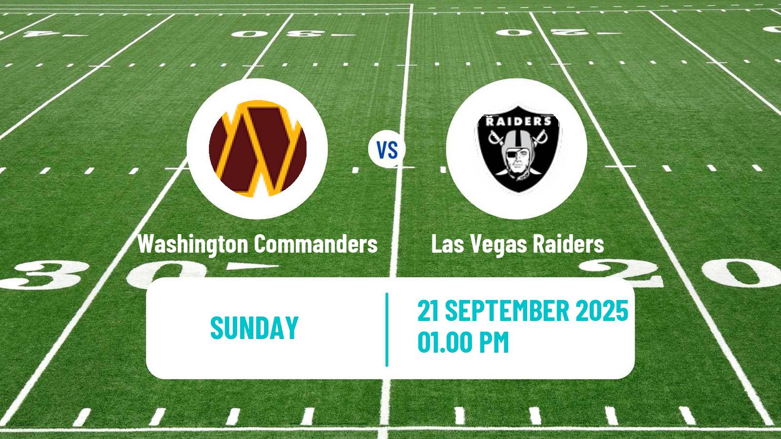 American football NFL Washington Commanders - Las Vegas Raiders