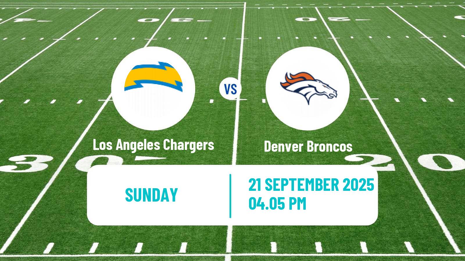 American football NFL Los Angeles Chargers - Denver Broncos