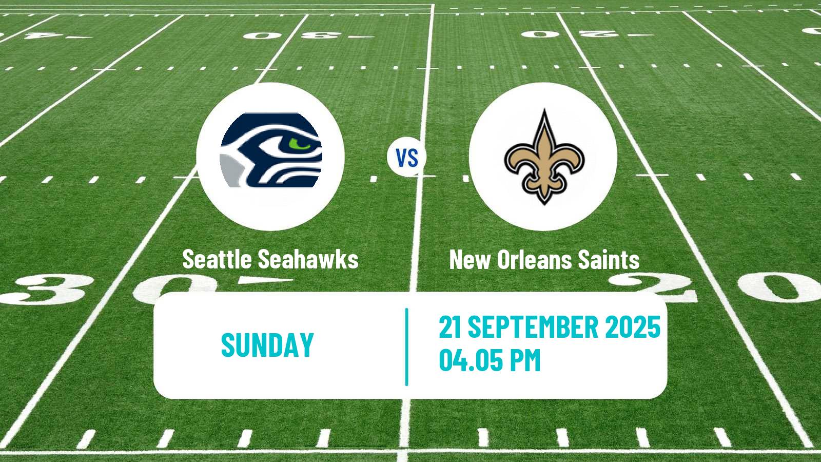 American football NFL Seattle Seahawks - New Orleans Saints