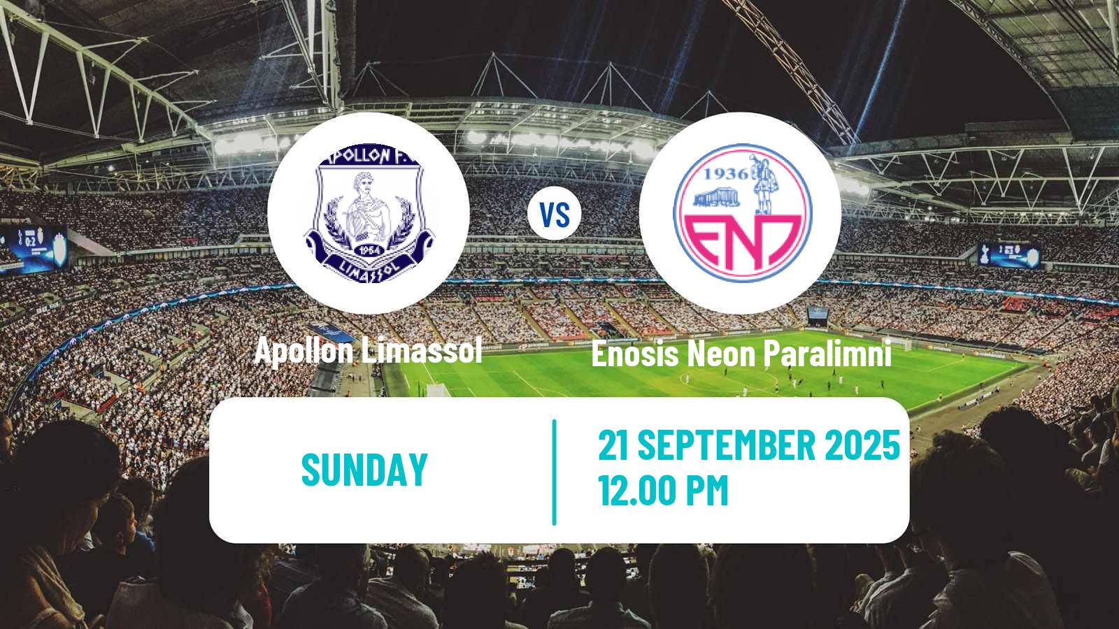Football Cypriot First Division Apollon Limassol - Enosis Neon Paralimni