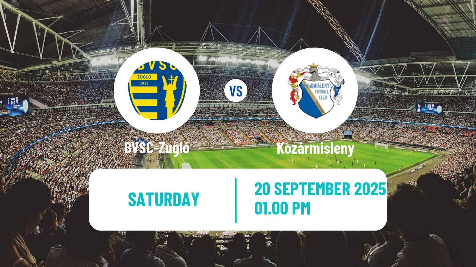 Football Hungarian NB II BVSC-Zugló - Kozármisleny