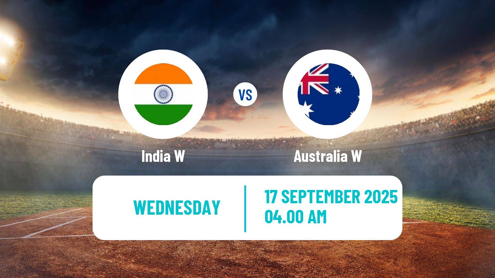 Cricket One Day International Women India W - Australia W