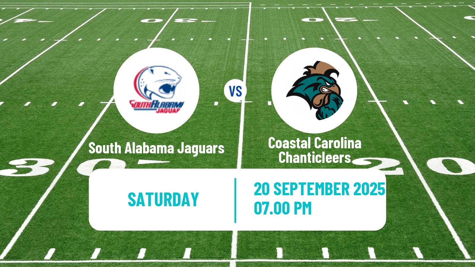 American football NCAA College Football South Alabama Jaguars - Coastal Carolina Chanticleers