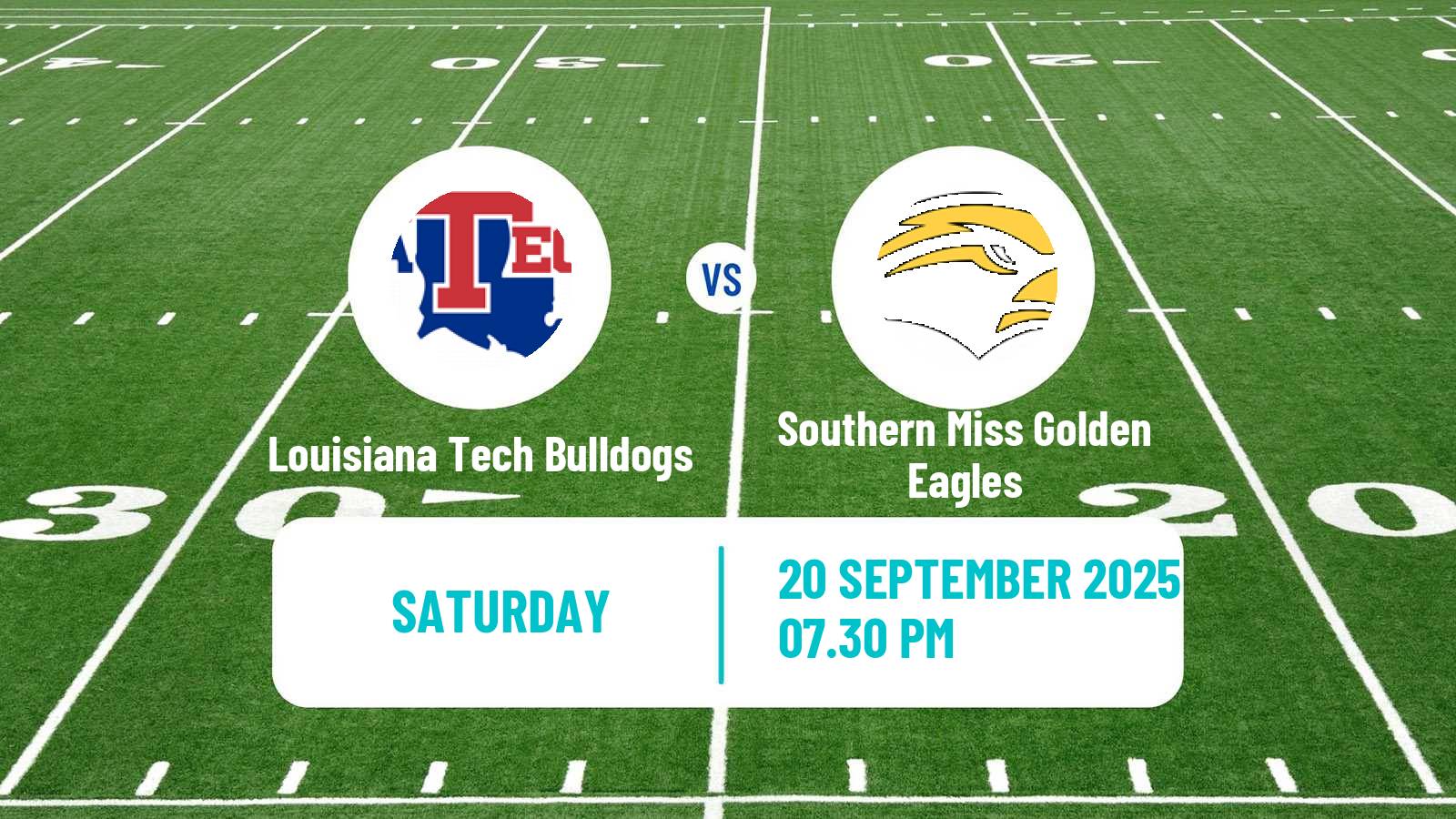 American football NCAA College Football Louisiana Tech Bulldogs - Southern Miss Golden Eagles