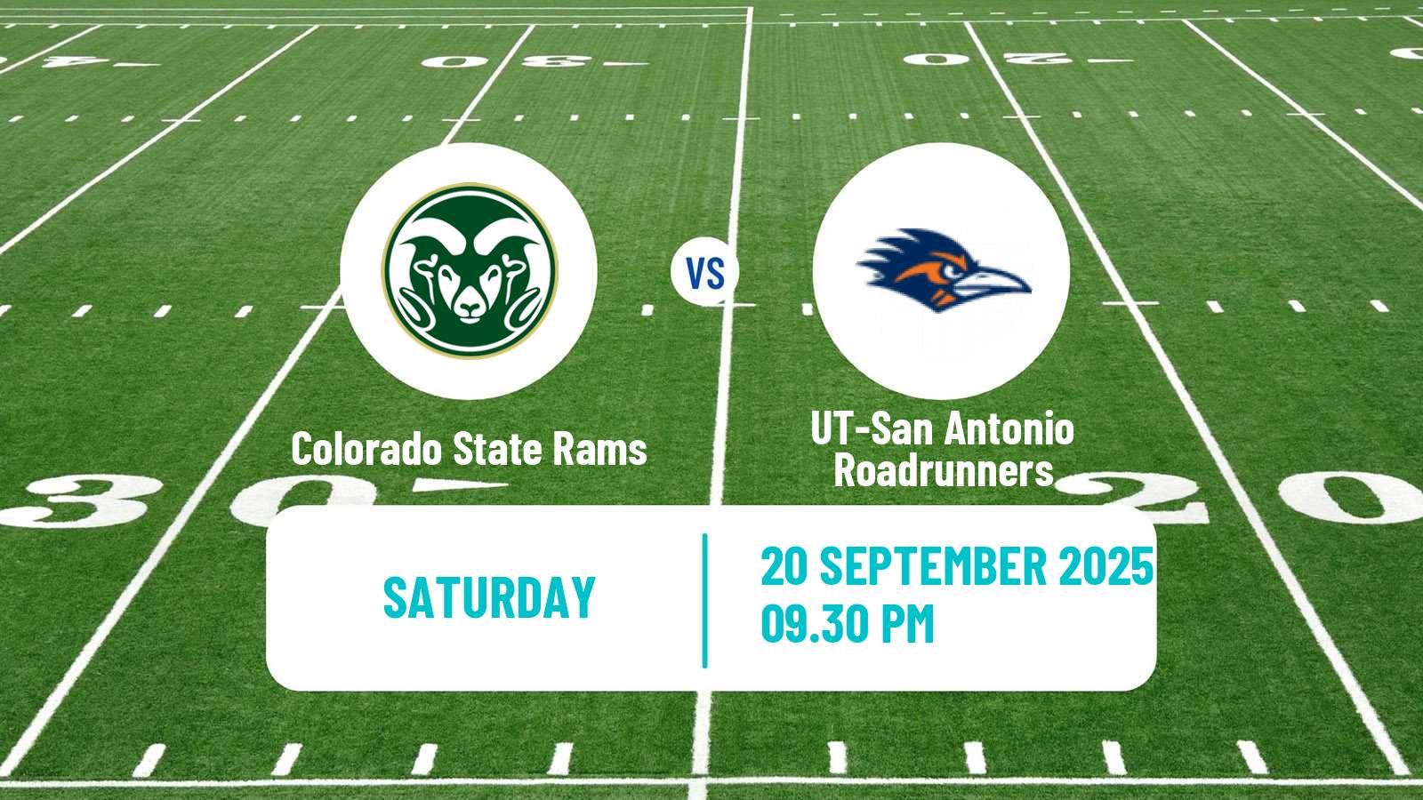 American football NCAA College Football Colorado State Rams - UT-San Antonio Roadrunners