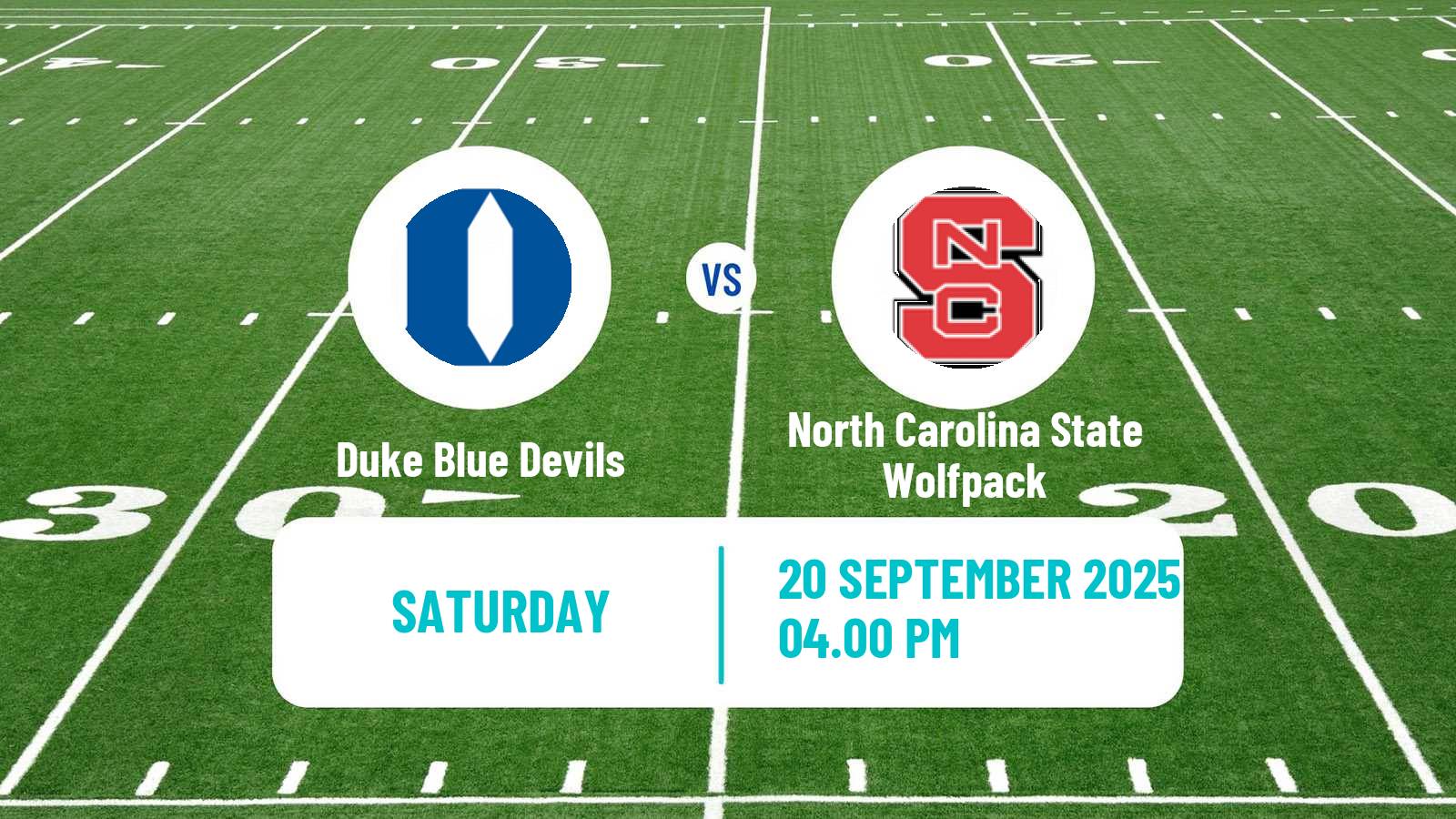 American football NCAA College Football Duke Blue Devils - North Carolina State Wolfpack