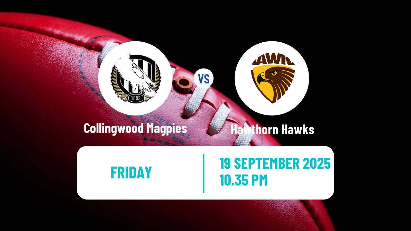 Aussie rules AFL Women Collingwood Magpies - Hawthorn Hawks