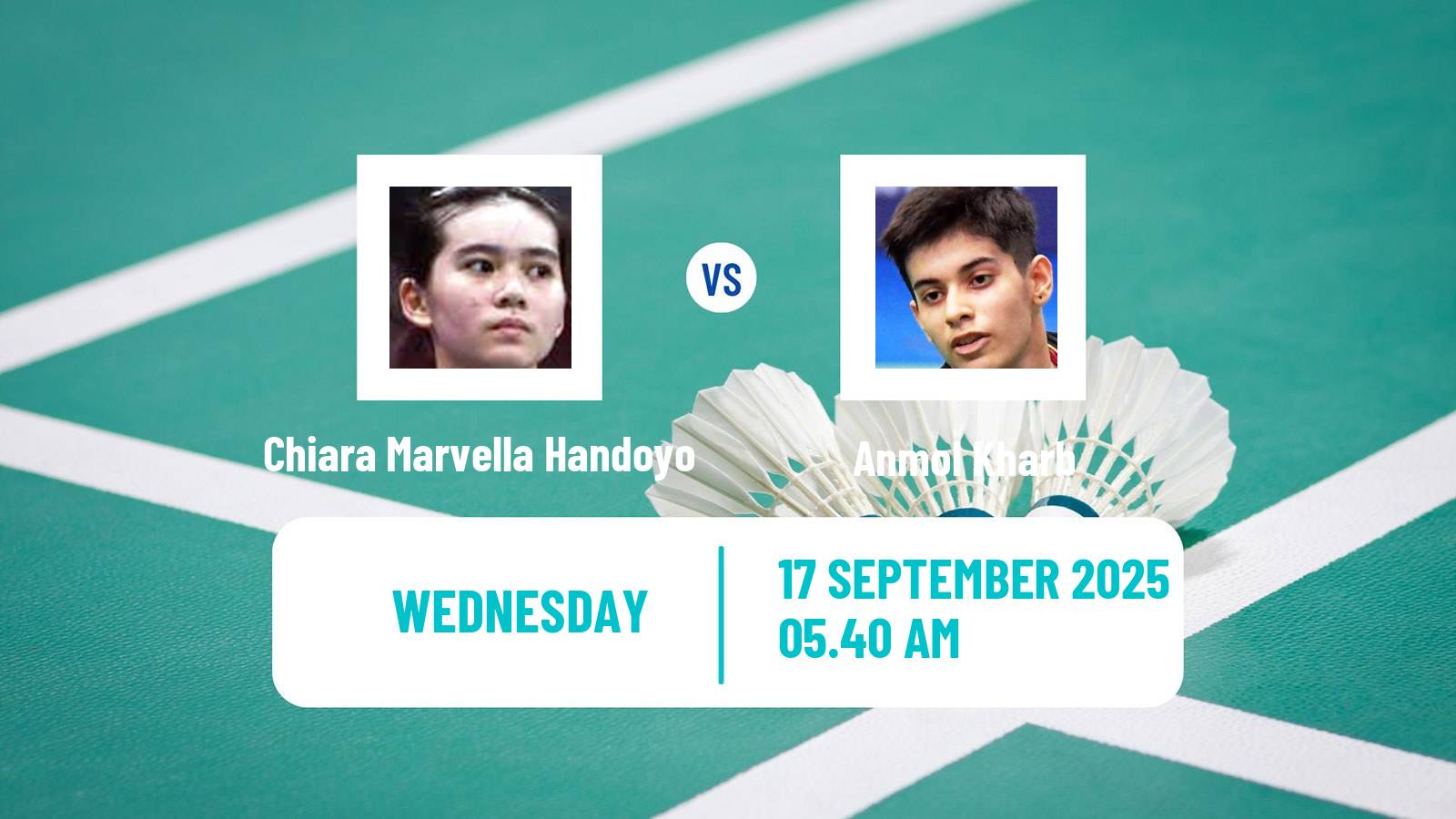 Badminton BWF World Tour Indonesia Masters 2 Women Chiara Marvella Handoyo - Anmol Kharb