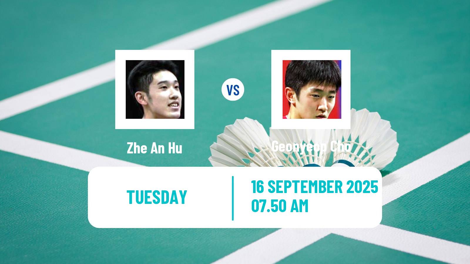 Badminton BWF World Tour Indonesia Masters 2 Men Zhe An Hu - Geonyeop Cho