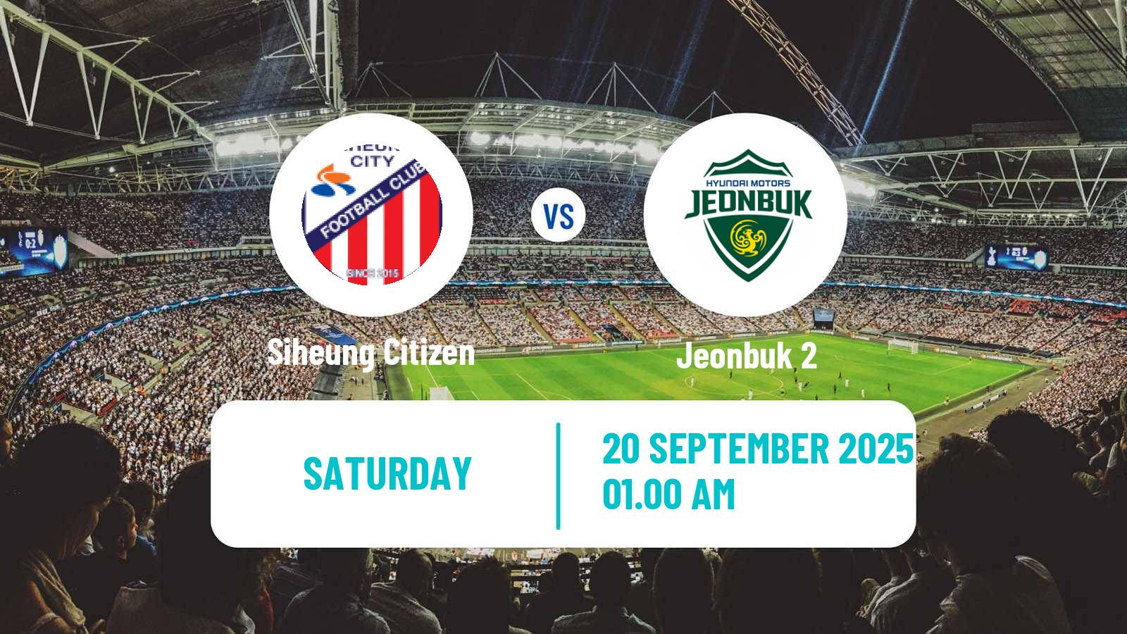 Football South Korean K3 League Siheung Citizen - Jeonbuk 2
