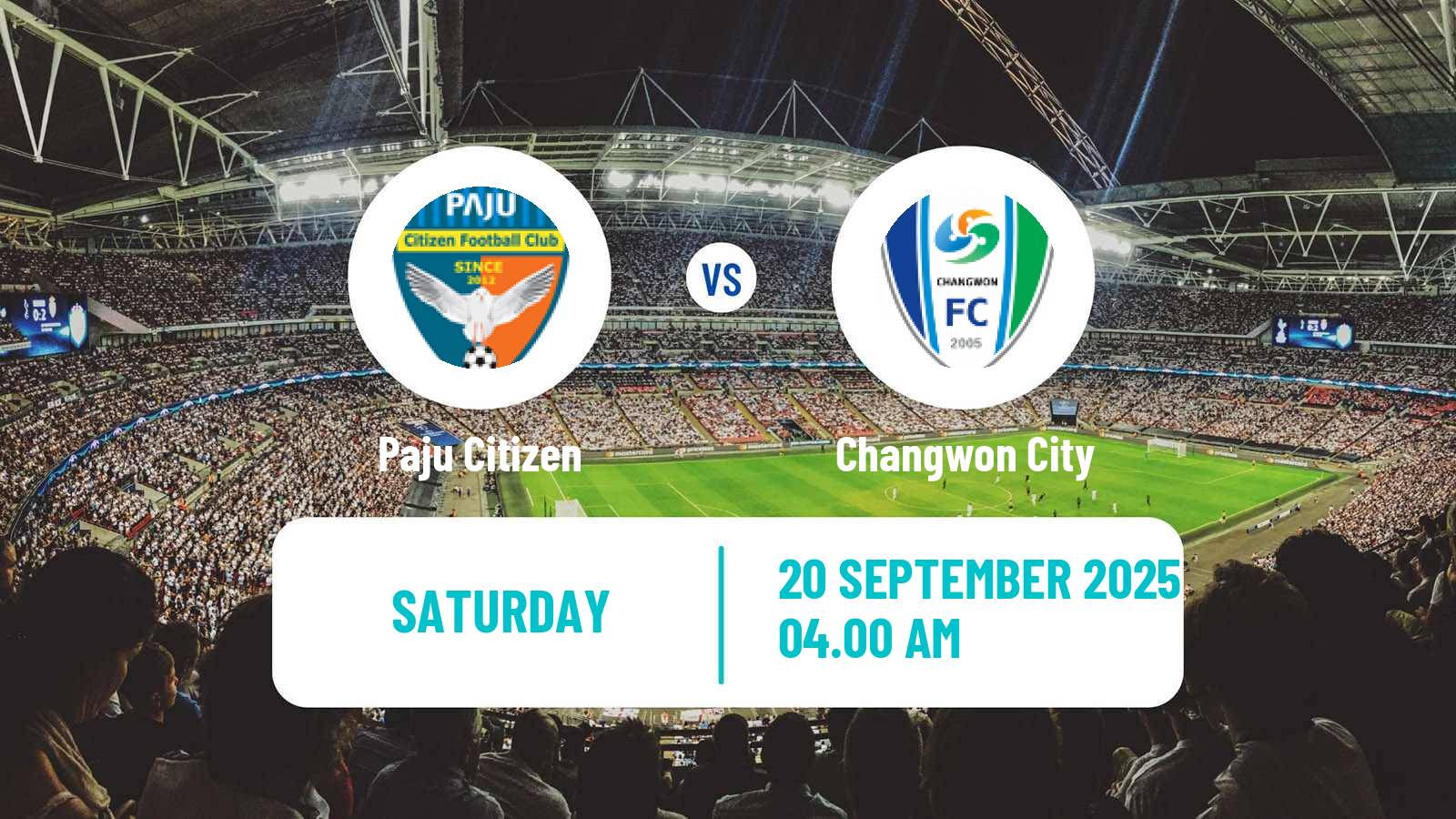 Football South Korean K3 League Paju Citizen - Changwon City