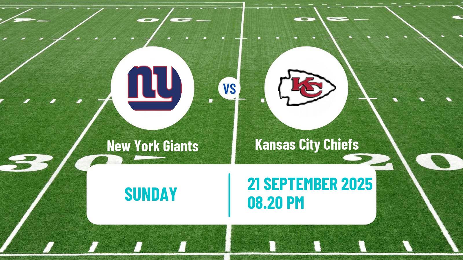 American football NFL New York Giants - Kansas City Chiefs