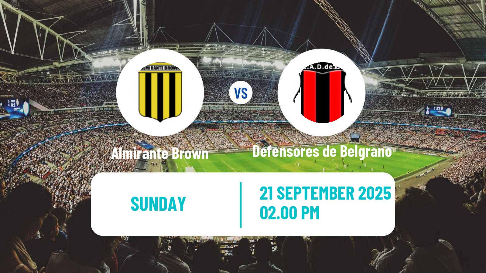 Football Argentinian Primera Nacional Almirante Brown - Defensores de Belgrano